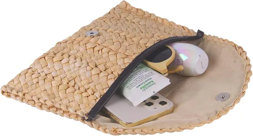 Vista 3 de Freie Liebe Straw Clutch Purses for Women Summer Beach Bags Envelope Woven Clutch Handbags