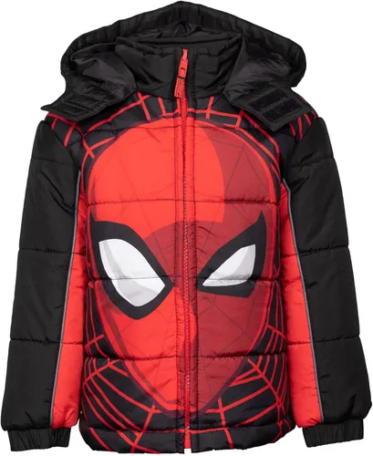 Vista 4 de Chaqueta acolchada con cremallera de cosplay de Marvel para niños pequeños hasta grandes, tallas (2T - 14-16)