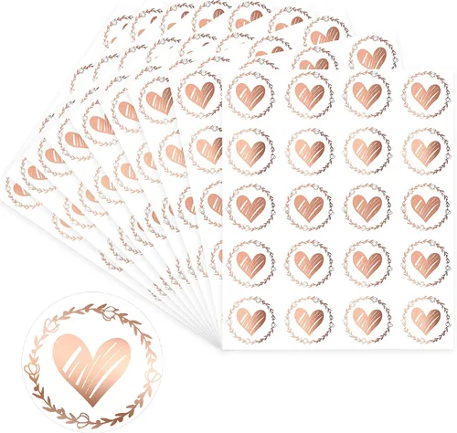 Vista 9 de Zonon 500 sellos transparentes de corazón para sobre, calcomanías de corazón de boda, calcomanías de amor, calcomanías de amor redondas de 1.26