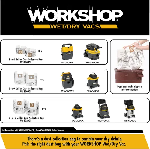 Vista 7 de WORKSHOP Wet/Dry Vacs Accesorios para aspiradora de taller WS25020A Manguera de repuesto, 2 1/2 pulgadas x 7 pies, manguera de bloqueo Dual-Flex