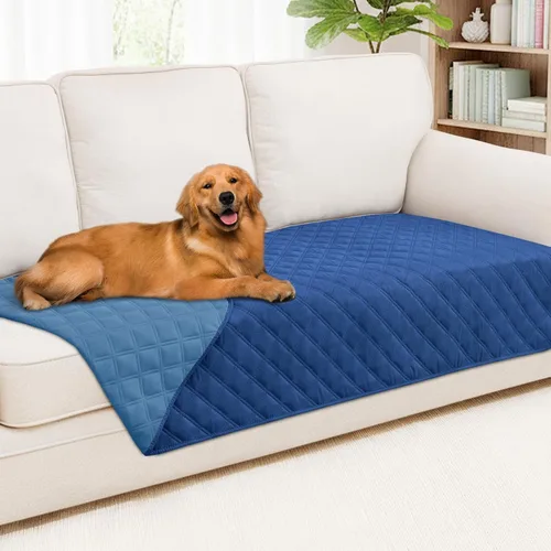 Vista 48 de Smiry Funda impermeable para cama de mascota, suave y lavable, para cama, sofá, reversible, perros pequeños, medianos, grandes, gatos, diseño