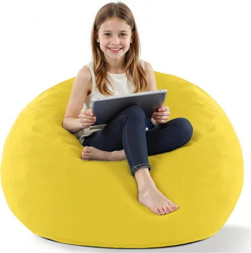 Vista 25 de HABUTWAY Silla de Puf de 2 Pies, Puf de 2' de Sillones Pequeños con Relleno, Silla de Puf en Forma de Lágrima de Terciopelo Ultra Suave con Funda
