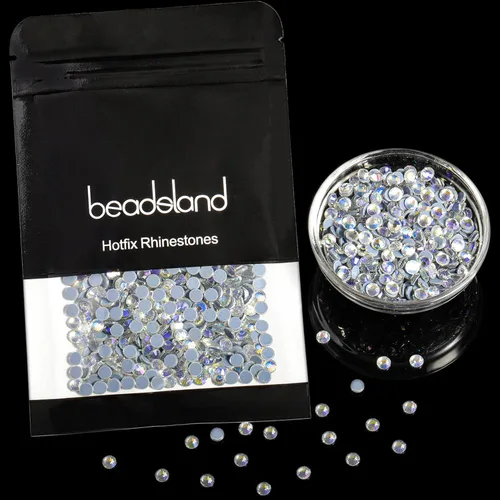 Vista 171 de Beadsland Hotfix - 1440 diamantes de imitación de cristal con parte trasera plana para manualidades, ropa, decoraciones de bricolaje, cristal AB