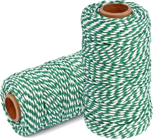 Vista 9 de Cuerda de Hilo de Algodón para Panaderos: 2 Rollos de Cordel para Manualidades Envolver Regalos - 656 Pies de Cordel Negro Blanco para Cocina Cocinar