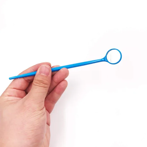 Vista 7 de 100pcs Desechables Examen Dental Boca Espejos Oral Dental Espejo Instrumento Dental Plástico (azul)