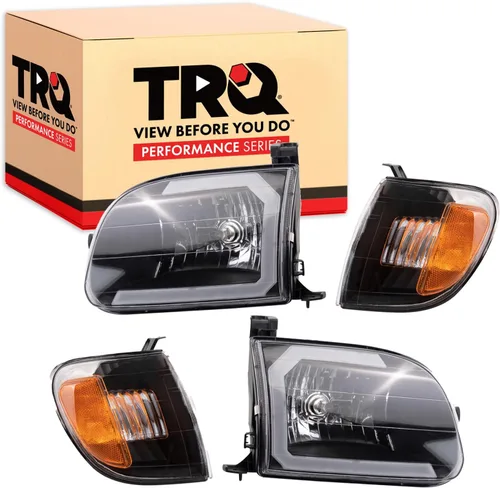Vista 11 de TRQ Juego de Conjunto de Ensamble de Faros de 2 Piezas de Desempeño Halógeno con Marco Cromado Conductor y Lado del Pasajero Compatible con Mercedes