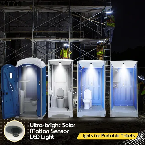 Vista 5 de BRIGHTICONIC Luz solar con sensor de movimiento, iluminación activada por movimiento LED para cobertizo, inodoro portátil, gallinero, casa