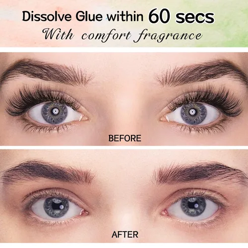 Vista 6 de Kit de removedor de extensiones de pestañas, 0.3 onzas líquidas, removedor de pestañas de fragancia para extensiones de pestañas, aroma de aloe