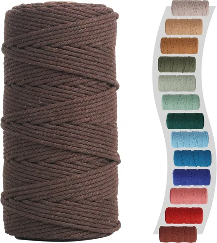 Vista 42 de NOANTA - Cuerda de macramé color verde aguacate, 2 mm x 220 yardas, cuerda de algodón colorido para colgar en la pared, ganchos de plantas