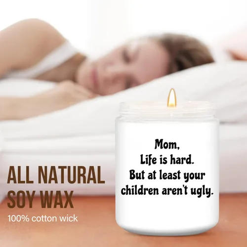 Vista 3 de Divertidos regalos de cumpleaños para el día de la madre para mamá, regalos para mamá de hija e hijo, velas perfumadas de lavanda de agradecimiento