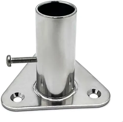 Vista 8 de MARINE CITY Stainless Steel Stanchion Socket with Triangular Base and Buttress for Pipe for Marine Boat Yacht Fishing