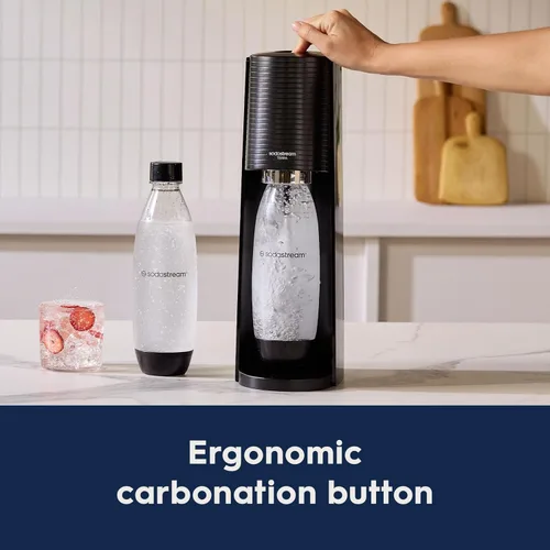 Vista 4 de SodaStream Terra - máquina para hacer agua con gas (azul niebla) con CO2 y botella apta para lavavajillas