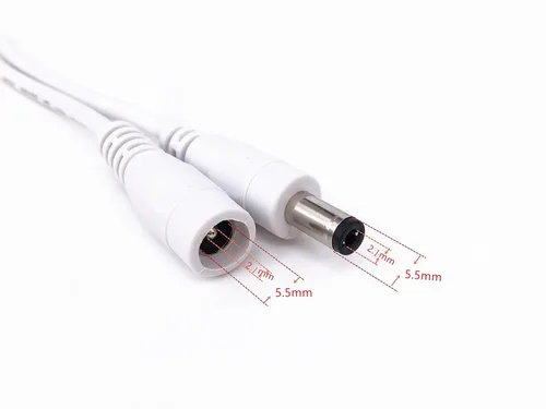 Vista 2 de 2 cables de extensión de enchufe CC de 16.4 ft 16.4 pies 0.217 in x 0.083 in para adaptador de corriente, extensión de 12 V CC de 0.217 in x 0.083 in