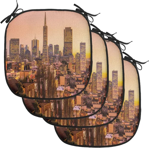 Vista 88 de Lunarable American Chair Cushion Pad, Massachusetts Flagg Holds a Bow and Pointing Downward Arrow, Seat Padding for Kitchen & Patio with Anti-Slip