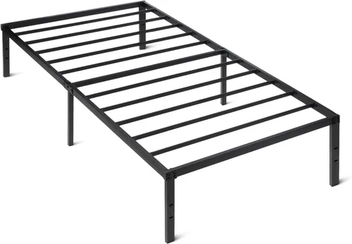 Vista 16 de Amazon Basics Base de cama con almacenamiento, plataforma de metal plegable, acero resistente, no necesita somier, 14 pulgadas de alto, instalación