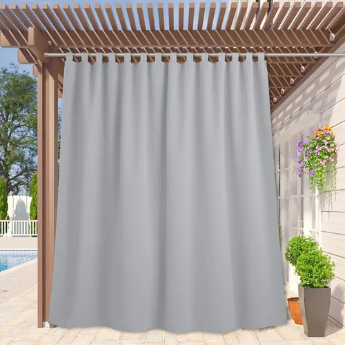 Vista 36 de RYB HOME Cortinas Impermeables para Exteriores - Bloqueo de Luz Solar Resistente al Viento Privacidad Terraza Exterior para Patio Porche Balcón