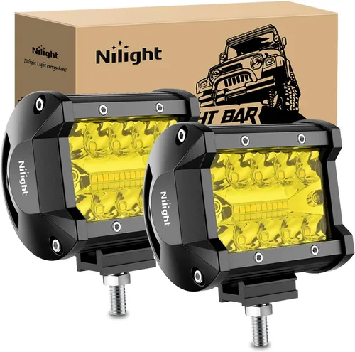 Vista 22 de Nilight - 2 luces LED de triple fila de 4 pulgadas, 60W y 6000LM y haz amplio combinado, barra de luz con soporte de montaje tipo pilar-A y kit