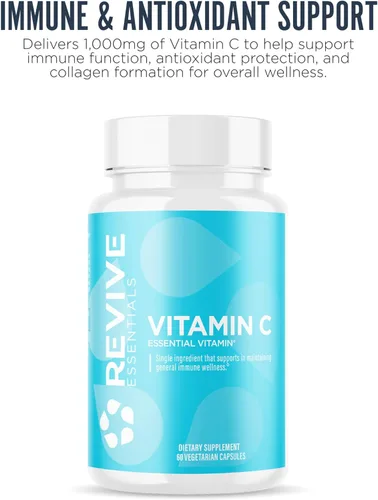 Vista 3 de Revive MD Cápsulas de vitamina C, 1000 mg – Suplemento dietético de ácido ascórbico VIT C de alta potencia para apoyo inmunológico y salud