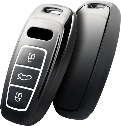 Vista 8 de ELOHEI Funda para llavero Audi, funda protectora especial de TPU suave compatible con Audi A6L A6 A7 A8 Q7 Q8 E-Tron 2018-2022 A3 S3 S6 SQ7 RS6 S7
