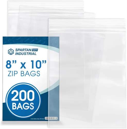 Vista 11 de Spartan Industrial - Paquete de 200 bolsas de plástico con zíper, reutilizables, tamaño chico, de 2 Mil de grosor