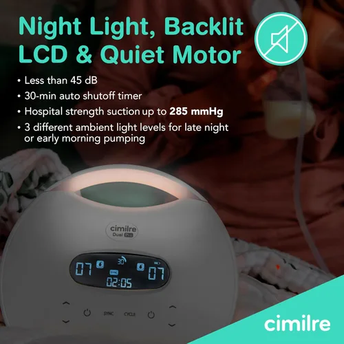 Vista 6 de S7 Dual Pro Extractor de leche recargable de Cimilre, sesiones de bomba personalizables con motores duales, múltiples velocidades de ciclo y niveles