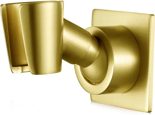 Vista 8 de YDmeet Soporte para cabezal de ducha, soporte ajustable de latón de mano, soporte de montaje en pared, instalación de pegamento sin taladros