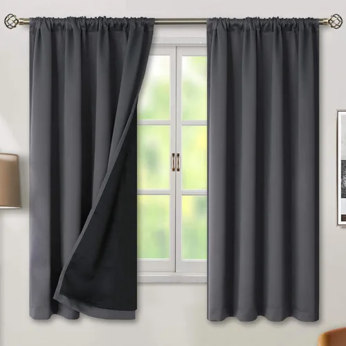 Vista 68 de BGment - Cortinas opacas para sala de estar de 63 pulgadas de largo, juego de 2 paneles, cortinas para oscurecer toda la habitación, cortinas