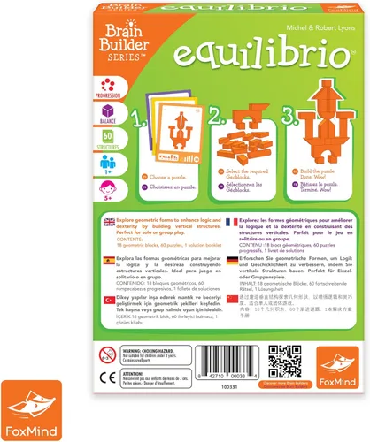 Vista 3 de Foxmind Juegos: Equilibrio Juego de lógica espacial y destreza, construye estructuras que desafían la gravedad, 60 rompecabezas inteligentes