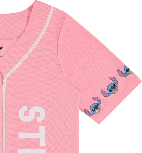 Vista 4 de Disney Camisa Lilo and Stitch para mujer, camiseta clásica de béisbol Lilo y Stitch Lilo y Stitch de malla