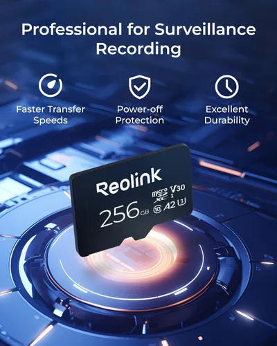 Vista 3 de REOLINK Tarjeta de memoria microSDXC de 256 GB, hasta 100 MB/s, 4K UHD, U3, A2, V30, Clase 10, FAT32, tarjeta Micro SD totalmente compatible
