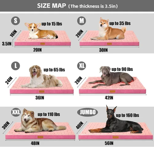 Vista 6 de Patas Lague Cama ortopédica para perro tamaño mediano 76cmX51cm, cama impermeable de espuma de celdilla de huevo suave y cálida para mascotas