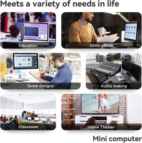 Vista 7 de Beelink Mini PC S12, Intel 12th N95 (4C/4T, hasta 3.4 GHz), 8 GB DDR4 RAM 256 GB SSD, mini computadora de escritorio compatible con doble HDMI 4K