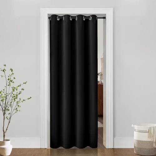 Vista 13 de Cortinas de puerta para privacidad de puerta, cortina de puertas de armario para abrir armario de dormitorio, cortinas térmicas opacas pesadas