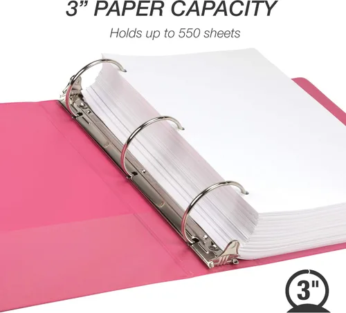 Vista 31 de Samsill Earth's Choice - Carpetas a base de plantas con 3 anillos redondos de 1 pulgada, hasta 25% de plástico a base de plantas, certificado a base