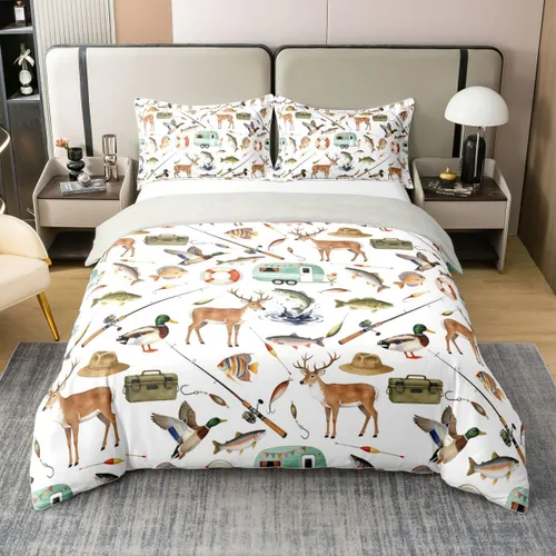 Vista 8 de Juego de ropa de cama de 100 % algodón con ancla náutica, funda de edredón de estilo rústico de granja, decoración de cabaña, funda de edredón