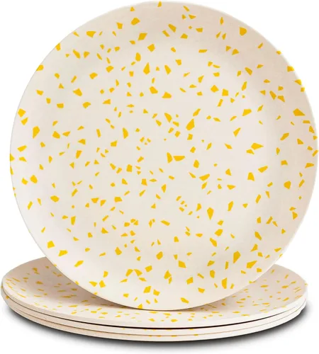 Vista 21 de Nook Theory Paquete de 4 platos de bambú reutilizables, no tóxicos, aptos para lavavajillas, no aptos para microondas (Arizona 8 pulgadas)