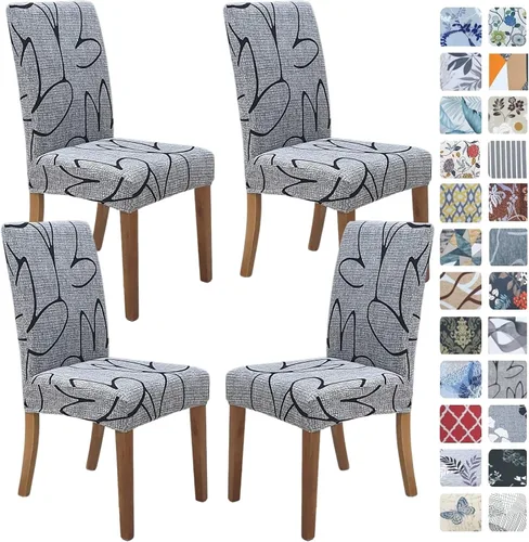 Vista 53 de SPRINGRICO Fundas navideñas para sillas de comedor, paquete de 6, fundas elásticas para sillas de comedor, fundas para sillas Parsons de cocina