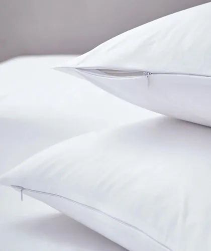 Vista 4 de Almohada de viaje para niños pequeños, 12 x 16 pulgadas, 400 hilos, algodón egipcio, 2 piezas, funda de almohada de viaje con cierre de cremallera