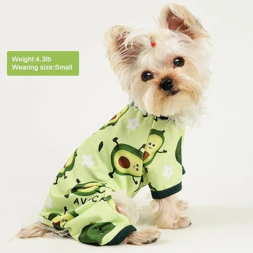 Vista 5 de Pijamas para perros Pjs Ropa suave y elástica para perros pequeños para niñas y niños Perros de tamaño mediano Ropa de primavera y verano
