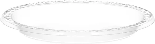Vista 3 de Platos llanos de 9 pulgadas de plástico transparente, desechable, resistente, ideal para bodas, catering, fiestas, bufés, eventos o uso diario, 1