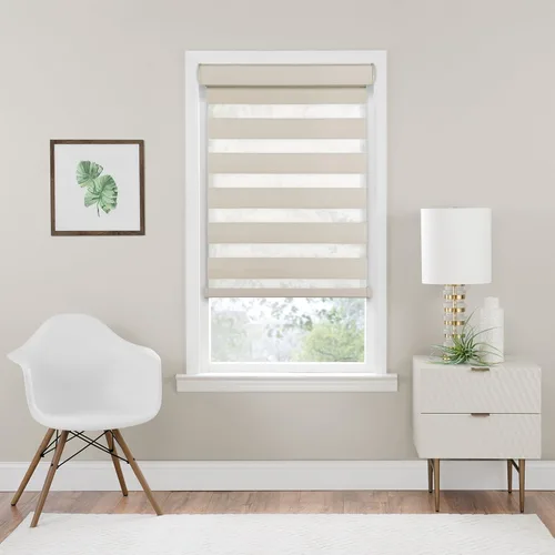 Vista 8 de Achim Home Furnishings, Sombra celestial de doble capa para oscurecer la habitación, sin cordón, 33 x 72 pulgadas (CCRD33BK02)