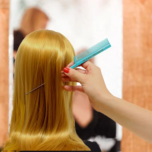 Vista 4 de Allegro XL - Peines de cola de rata y separación de cola de metal (2 unidades, aguamarina y blanco)