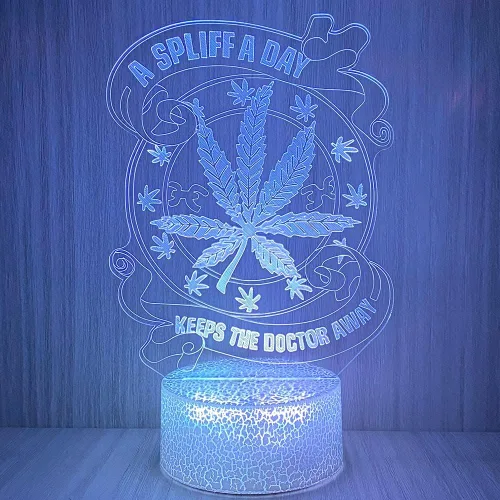 Vista 6 de 420 hojas 3D LED lámpara de mesa luz nocturna ilusión visual óptica decoración del hogar iluminación Style 26
