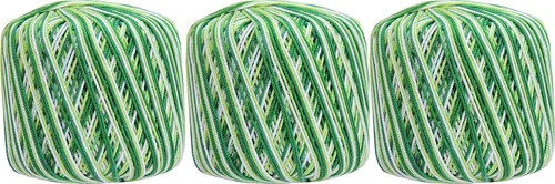 Vista 40 de Threadart Hilo de ganchillo multicolor 100% algodón puro - Azul mezclilla abigarrado - Talla 3 - Color 49