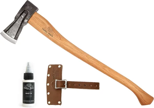 1844 Helko Werk Germany Traditional Spaltaxt - Hacha alemana para dividir leña, hacha de madera y taladro de madera de tamaño mediano, hecho en
