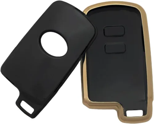 Vista 2 de REPROTECTING Funda para llavero de TPU compatible con Toyota Avalon Camry Corolla Highlander RAV4 2012-2019 (negro/verde)