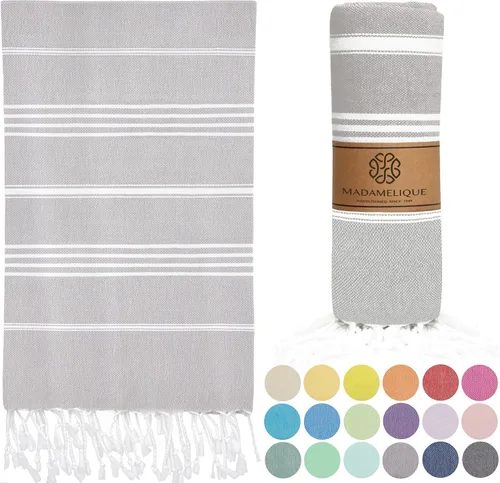 Vista 26 de Madamelique Toalla de playa con bolsa de playa de 39 x 74 pulgadas, toallas de playa prelavadas de gran tamaño -% 100 algodón, secado rápido, sin