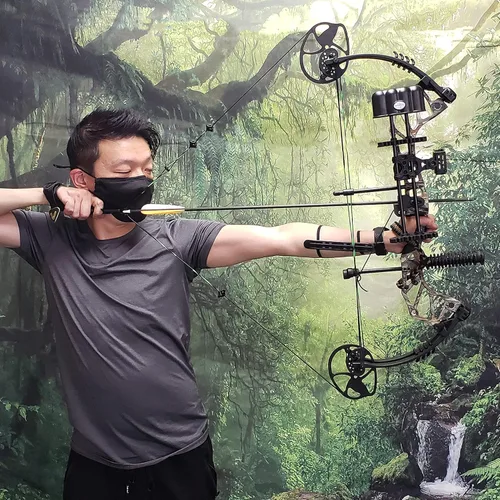 Vista 3 de SAS Feud X 30-70 lbs 19-31 pulgadas de longitud de dibujo, paquete profesional para objetivo de campo de caza (camuflaje)