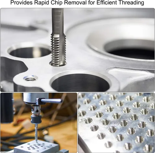 Vista 6 de uxcell Macho de la máquina, #4-40UNC 2B clase de acero de alta velocidad roscado roscado fresado roscas roscado herramienta de roscado 2pcs