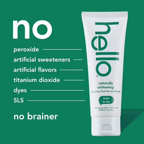 Vista 6 de Hello Pasta dental con flúor blanqueadora natural, pasta de dientes blanqueadora natural con aceite de coco y aceite de árbol de té, domina el mal
